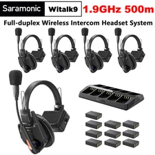 Saramonic WiTalk9 Full-Duplex 1.9GHz ENC Wireless Intercom Headset System 500m