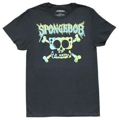 Spongebob Squarepants New Adult T-Shirt -Jolly Roger Skull & Crossbones