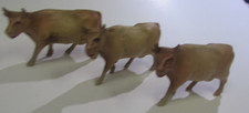 VINTAGE -LOT OF THREE COW - 2 INCH LONG - CELLULOID - ANIMAL - USA