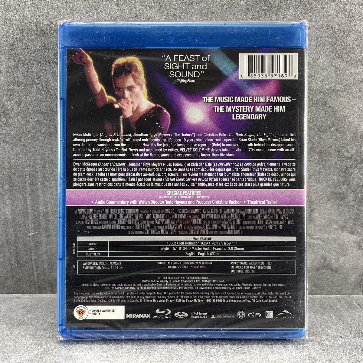 Velvet Goldmine (1998) Blu-ray + DVD Ewan McGregor Christian