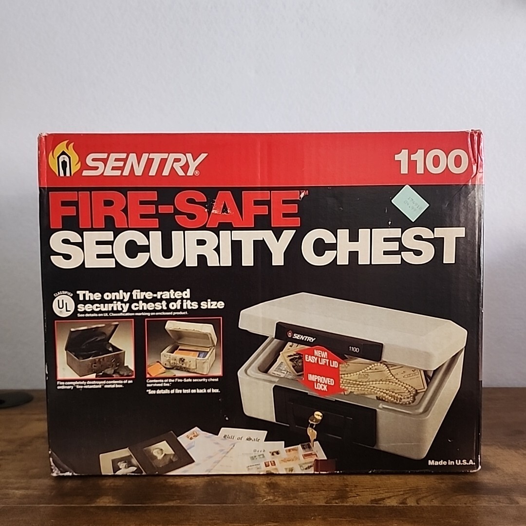 Sentry Safe Fire Chest # 1100 Gray * 2 Keys for sale online