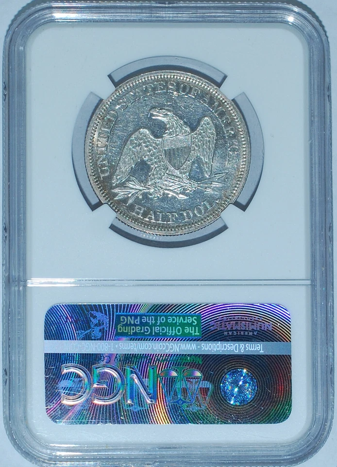 1858 P NGC AU55 Seated Liberty Half Dollar - Image 2 of 2