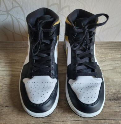 Nike Air Jordan 1 Mid White Pollen Black Schuhe Sneaker Gr. 43