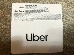 Uber Eats/ Uber Gift Card $50 Value - Card is Activated & ready for use