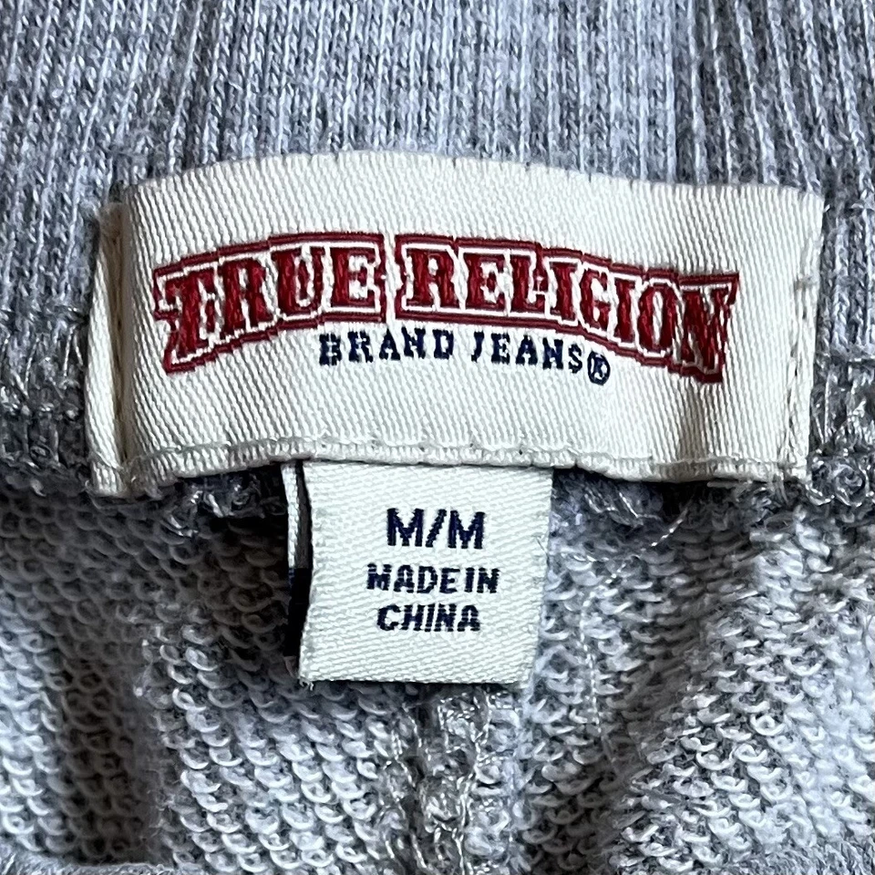 Calça de moletom True Religion logotipo menino grande tamanho M cinza - Imagem 4 de 4