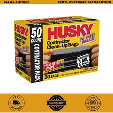 HUSKY 42 Gallon Heavy Duty Construction Garbage Trash Contractor Bags (50-Count)
