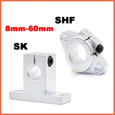 SK / SHF Linear Shaft Support Bracket Mount 8-60mm Bore Bar Bearing Support CNC
