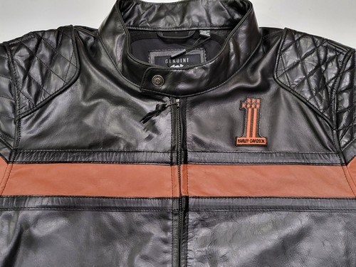 Harley Davidson Mens Victory Sweep #1 Black Leather Riding Jacket 2XL 98012-21VM - Picture 3 of 10