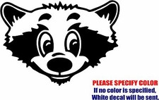 Cute Raccoon Face Graphic Die Cut decal sticker Car Truck Boat Window Bumper 7"