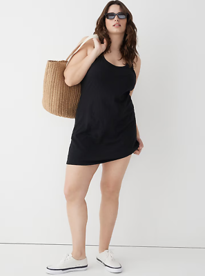 NWT J.Crew $59.50 Women's Relaxed tank dress in slub cotton, Black/S,  Orange/XS | eBay