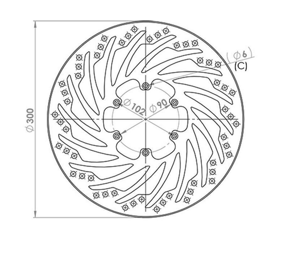 Disque frein av 300mm pour moto RS4 et GPR de 2005 à 2015