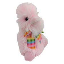 Dan Dee Fluffy Duck Chick Plush Pink 8 inch Big Bow Stuffed Animal Toy Easter