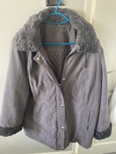 Bm Coat Grey Fur Collar New Without Tags