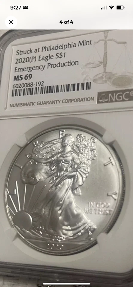 2020(p) Eagle S$1 Struck At Phil Mint Emergency ProductionMint  MS69 + 1 g Gold - Image 2 of 2