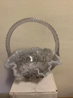 Fenton Opalescent 8” Handle Basket EUC