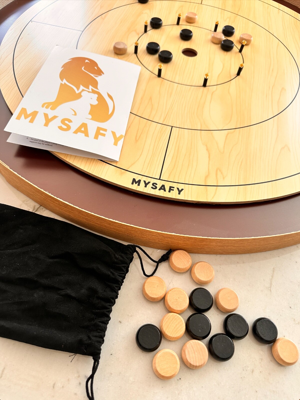 Crokinole Board Official Tournament Size Wooden Game NCA Style by