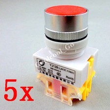 5x Red Momentary OFF-ON N / O Push Button Switches 600V 10A 22mm Y090 LAY37