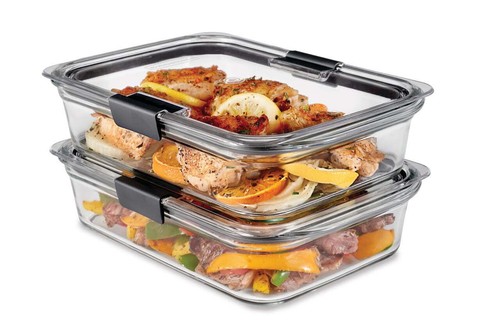 Rubbermaid Brilliance Glass Food Storage Containers, 8-Cup Food Containers with - Picture 3 of 5