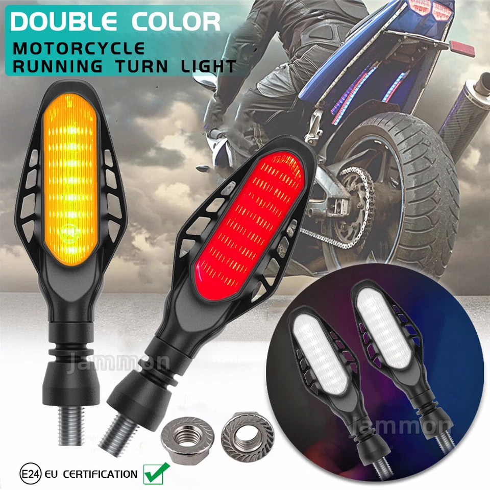 4x Luz Indicadora LED de Freno para Motocicleta ahumada Luz Trasera Delantera+Trasera Foto 3 de 4