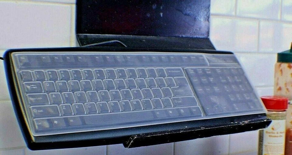 Desktop PC Keyboard Cover Protector Silicone Clear Spill Proof Skin Washable - Image 4 of 4
