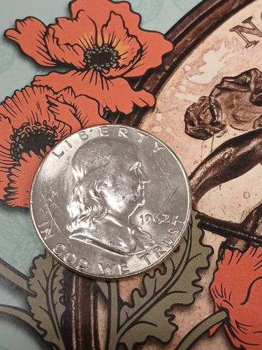 SILVER  FRANKLIN HALF DOLLAR 1962 P  UNC TP-5895