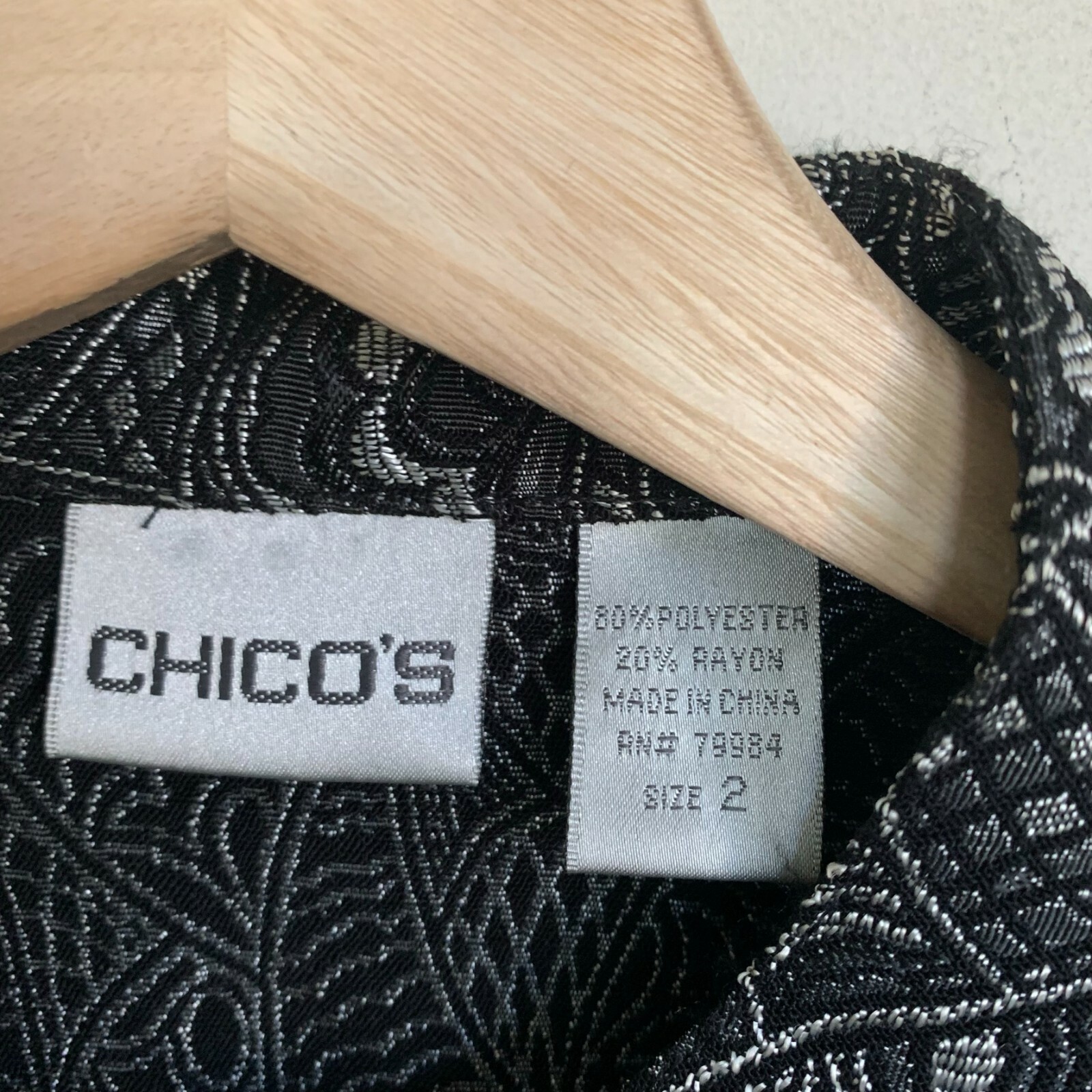 Chico's Jacket Gray Silver Multi Textured Abstrac… - image 9
