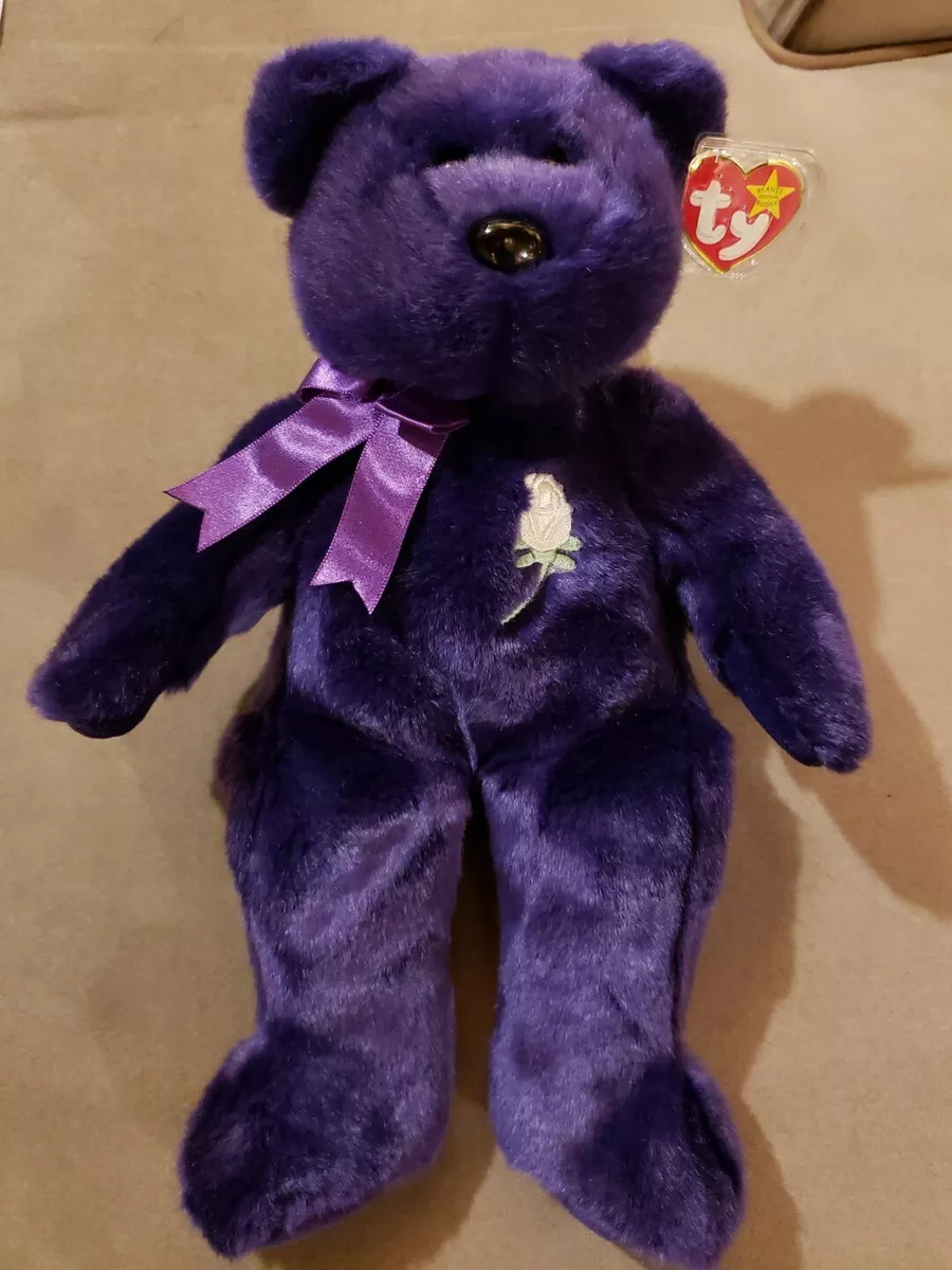 Purple beanie hotsell baby with rose