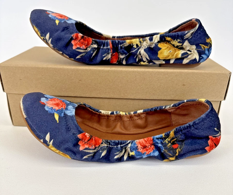 Lucky Brand LK-EMMIE Mujer Azul Marroquí Floral Ballet Pisos Talla 9M Nuevo en Caja Foto 2 de 4