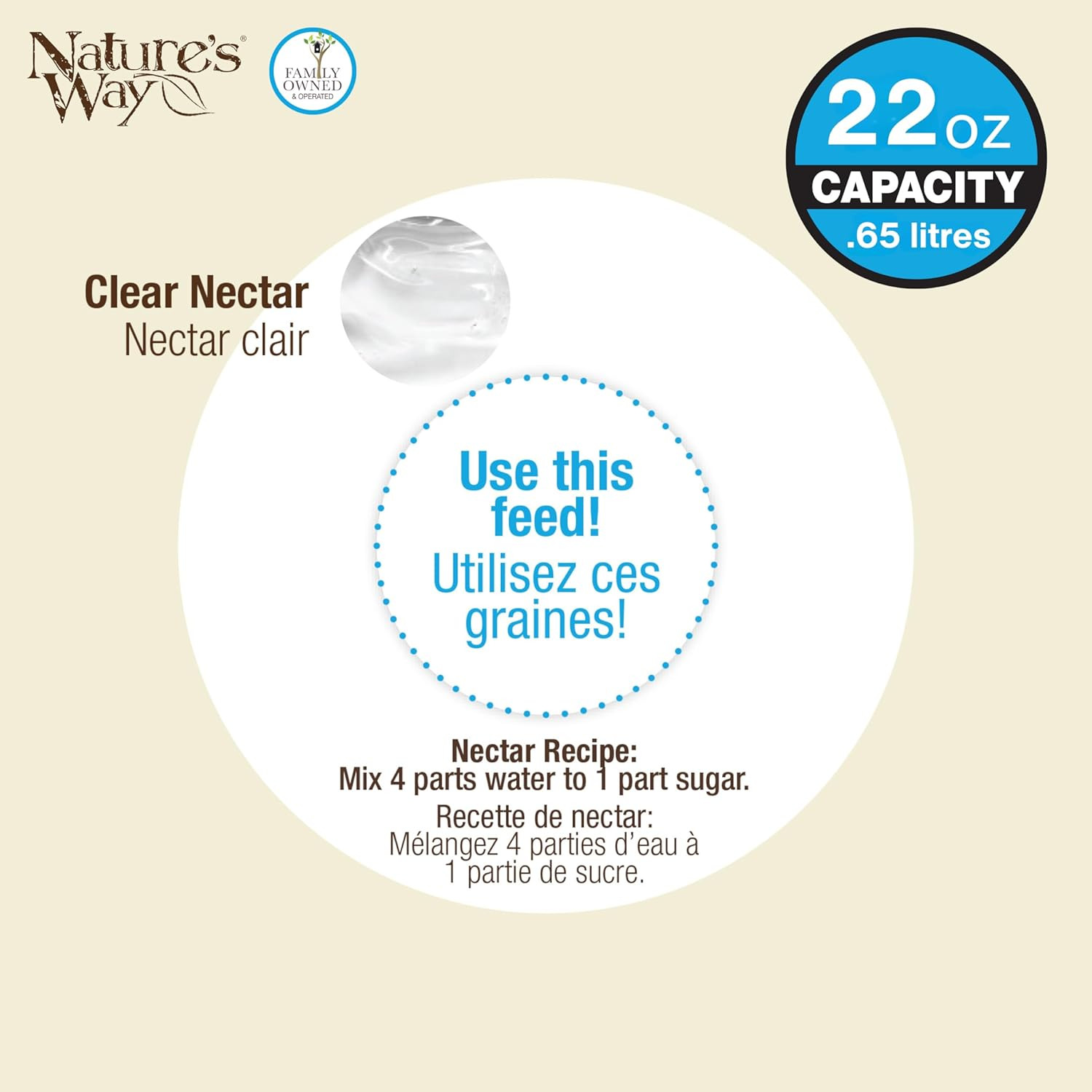 Hanging Glass Hummingbird Feeder for Outdoor Decor, 22 Ounce Capacity Nectar Fee