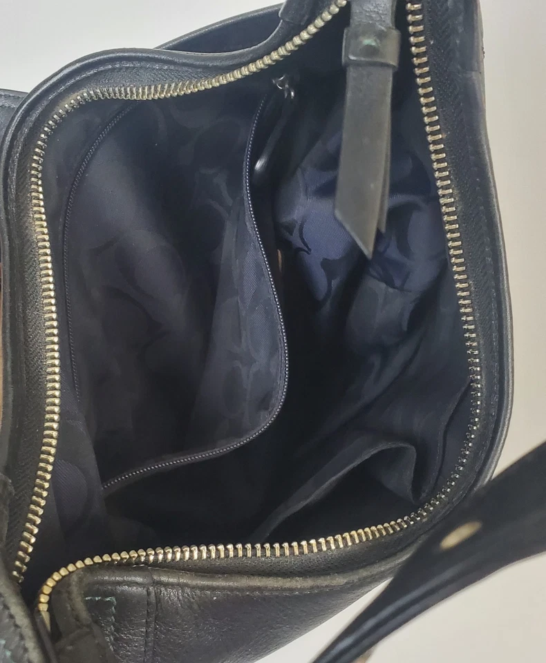 Cartera Hobo Bolso Shoder Coach Hampton Cuero Negro Vintage Foto 4 de 4