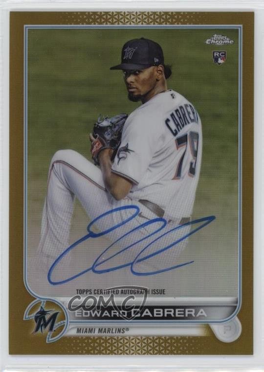 2022 Topps Chrome Rookie Gold Refractor /50 Edward Cabrera #RA-EC Auto 0vf5