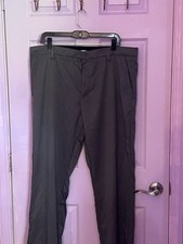 IZOD Classic Fit Chino Pants Dark Gray Cotton Button Zipper Men's Size 34