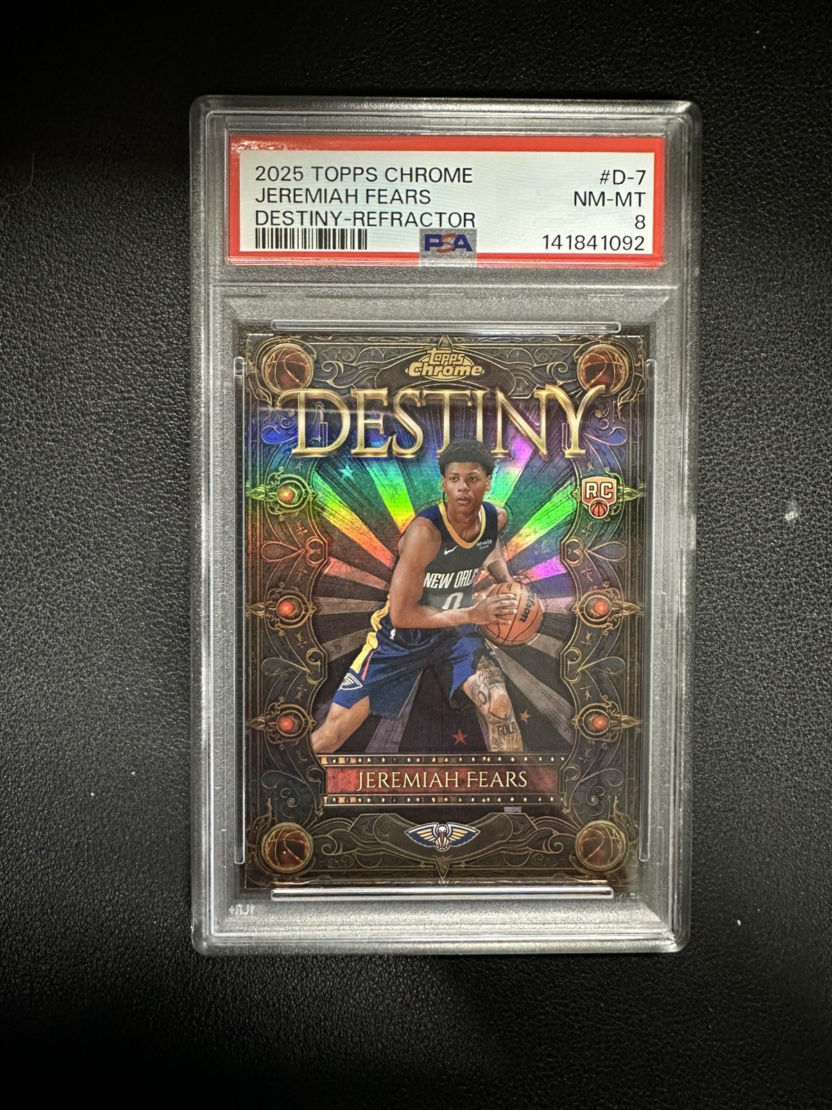 2025-26 Topps Chrome Destiny Refractor Jeremiah Fears D-7 - PELICANS