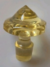 Vintage Yellow Glass Tiara Wine Stopper~Replacement~Measures 2 1/2" In Length