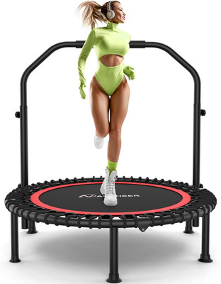 Rebounder Trampoline 40''/48'' Bungee Rebounder with 4-Level Adjustable Handle, Ma