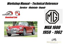 MG MGA 1600 Service Repair Workshop  Manual 1959 - 1962