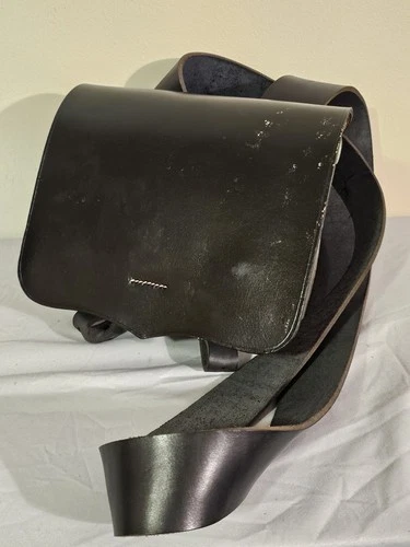 Replica Civil War Reenactment Cartridge Box Bag Pouch With Tins & Sling Leather