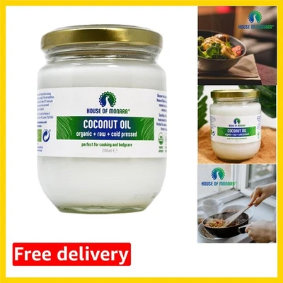 Organic Extra Virgin Coconut Oil Pure, Raw and Cold Pressed 200