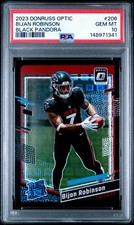 2023 Donruss Optic Bijan Robinson BLACK PANDORA /25 PSA 10 GEM MINT #206 Rookie