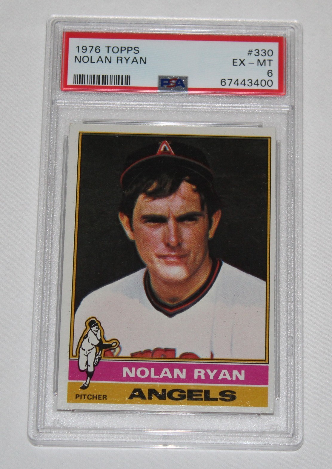 1976 Topps Baseball Card #330 NOLAN RYAN California Angels Graded PSA 6 EX-MT
