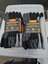 Weatherproof Men's Crew Socks Wool Blend Shoe Size 6-12, Black Pack-6 