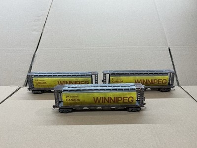 MODELL POWER HO-SPUR GEDECKTER GETREIDEWAGEN SCHÜTTGUTWAGEN 3X WINNIPEG AUFGERÜSTET SCHÖN!