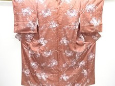 7612914: JAPANESE KIMONO / ANTIQUE KIMONO / TAISHO ROMAN STYLE / SILK / FLOWERS