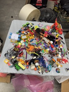 Huge Kids Toy Lot Bulk Mix Barbie Doll Fidgets Plush Vehicles Trinkets Variety