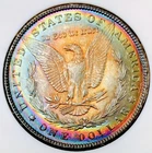 1900 P MORGAN DOLLAR**GEMBU**RAINBOW BULLSEYE**ORIGINAL COLOR** NR #P64891
