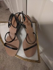 Vintage Prada Leather Platform Sandal Shoes Sz 37