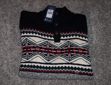 NWT CHAPS Sweater Mens L Nordic Fair Isle Pullover Black  Gray Retail 80.