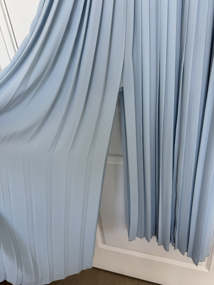 BCBGMaxAzria Light Blue Pleated Maxi dress, Size M View 2