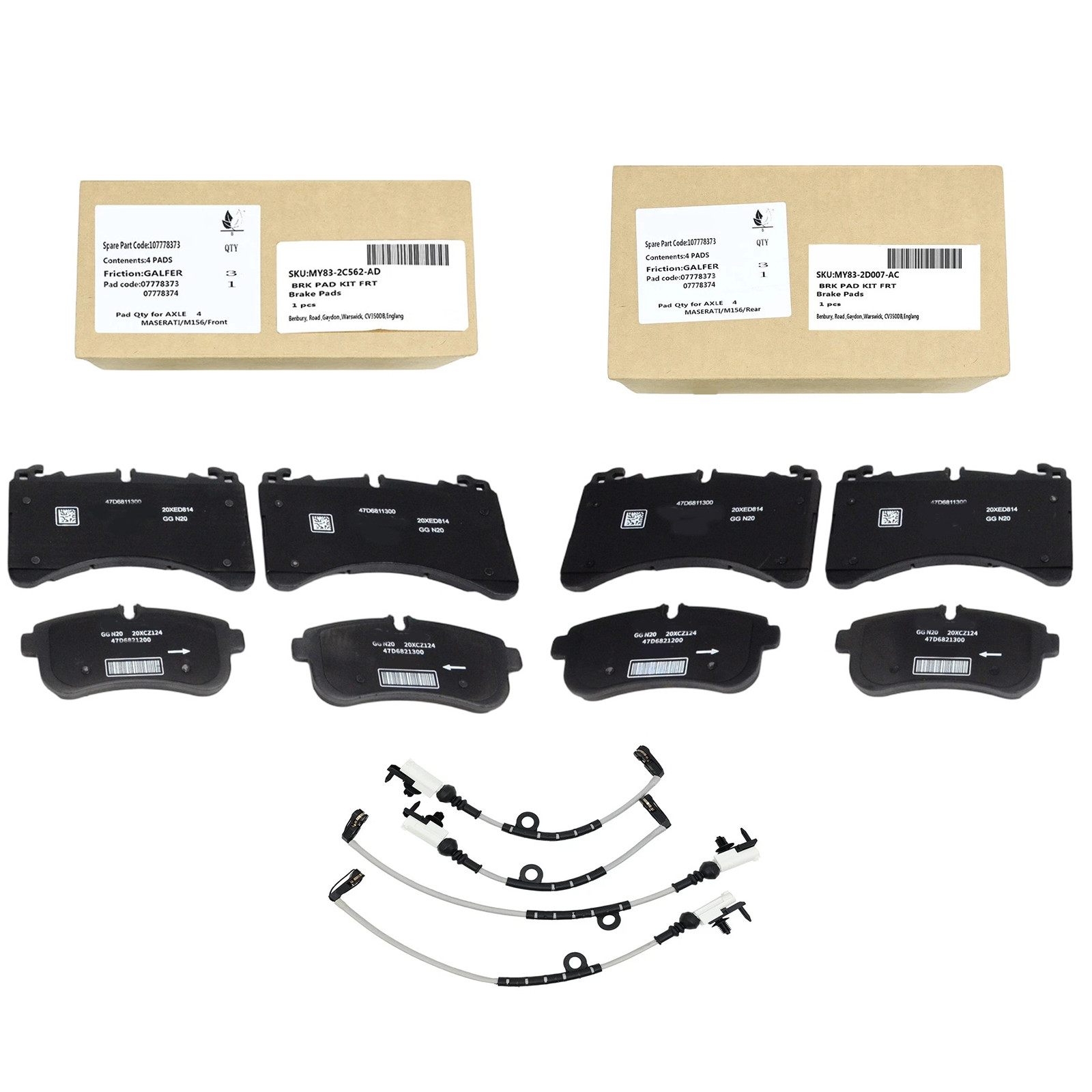 Aston Martin DBX Front Brake pads Set P/N MY832D007AC