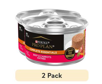 (2 pack) Purina Pro Plan Complete Essentials, Beef, Wet Cat Food, 3 oz (24)
